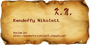 Kendeffy Nikolett névjegykártya